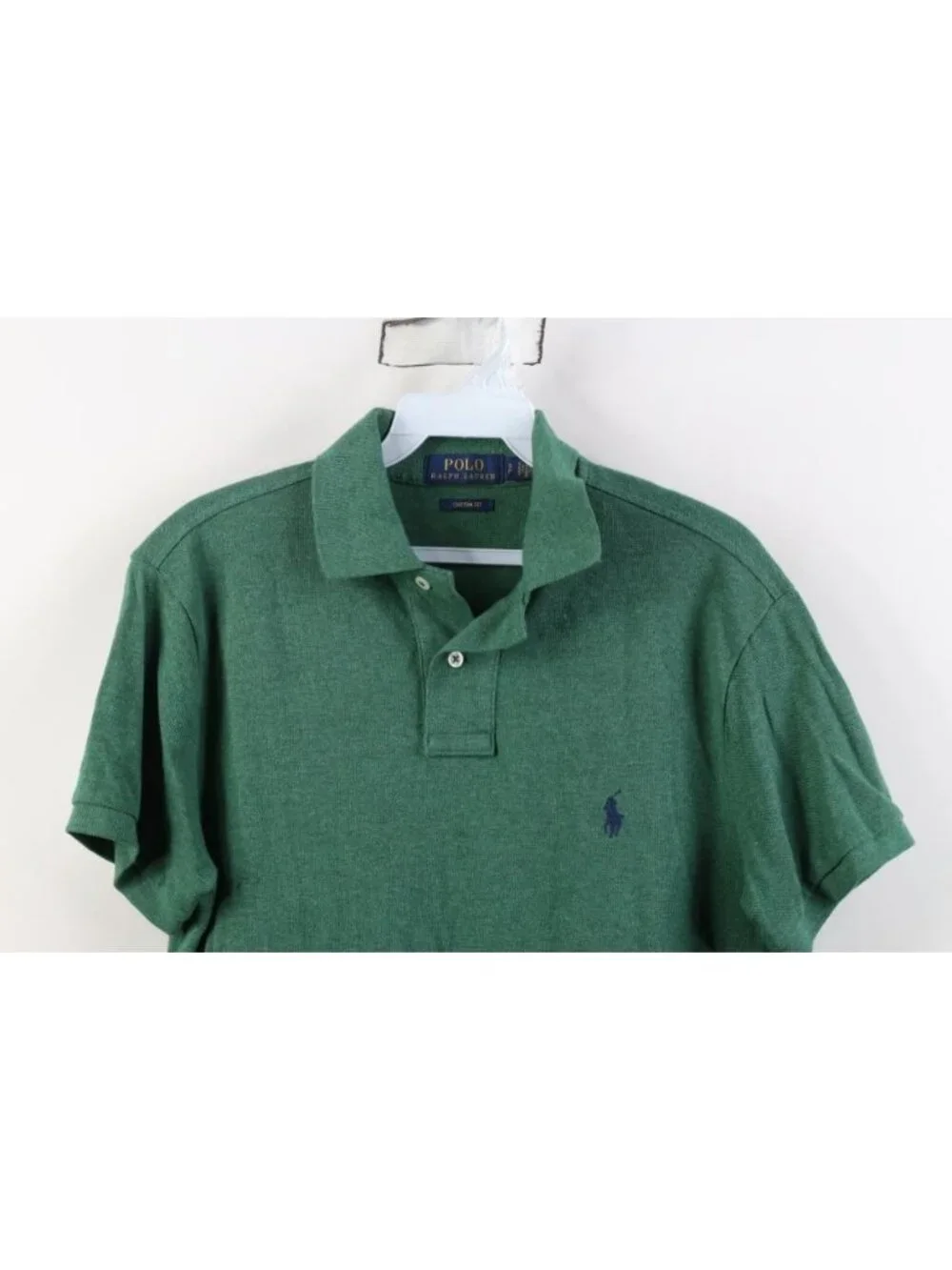 Vtg Y2K Ralph Lauren Mens Small Custom Fit Pique Cotton Golf Polo Shirt Green